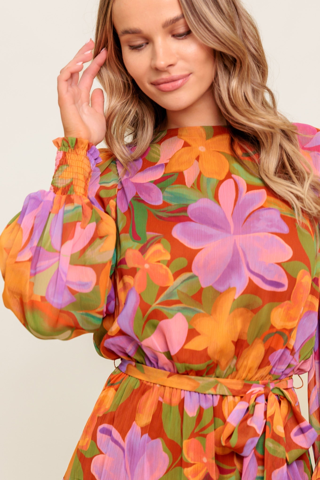 MUTED GARDEN WOVEN MINI DRESS Flying Tomato